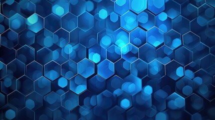 A background adorned with a mesmerizing blue hexagon pattern exudes modern elegance. Ai Generated