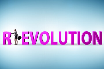 Evolution turning into revolution concept