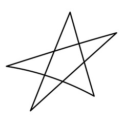 star symbol bright drawing simple icon element line doodle coloring .