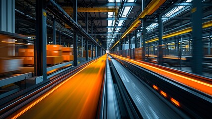 Fototapeta na wymiar Speed of Innovation: Automated Logistics in Motion