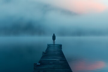 Solitude in Serenity: A Mystic Morning by the Misty Lake