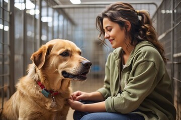 woman and dog