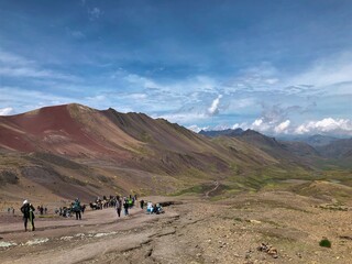 [Peru] Colorful mountain scenery from the summit of Vinicunca mountain (Rainbow mountain)