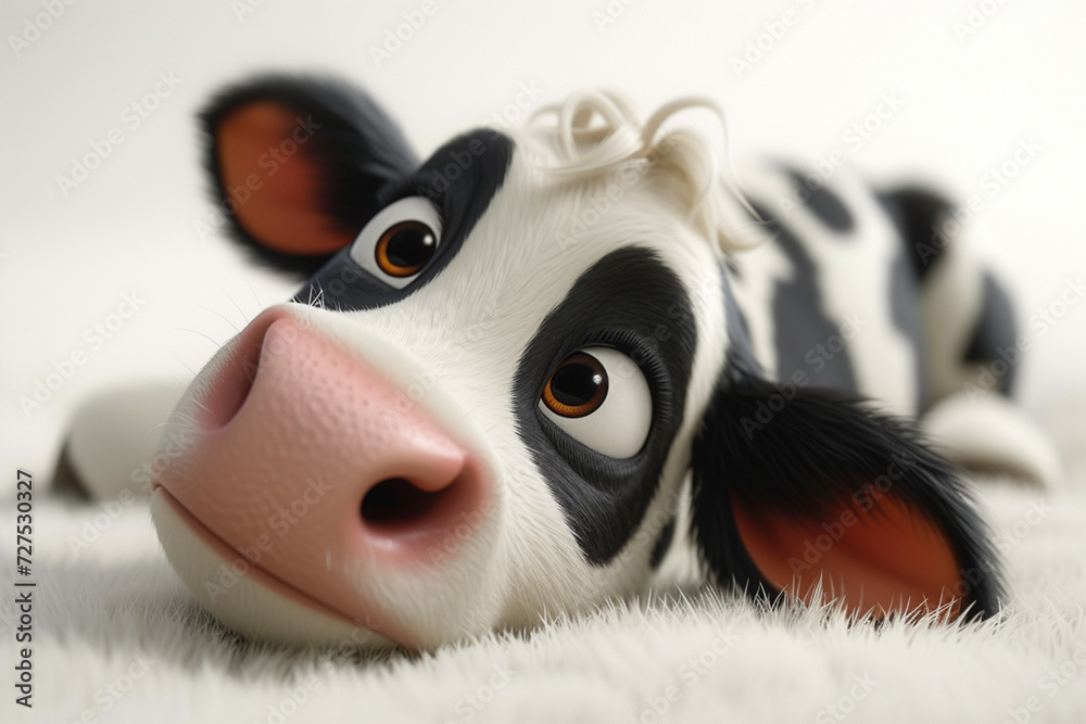 Poster cow isolated on white