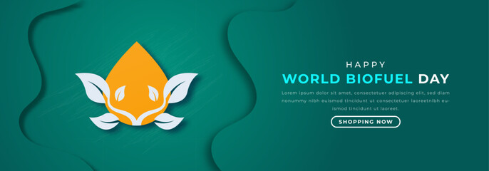 World Biofuel Day Paper cut style Vector Design Illustration for Background, Poster, Banner, Advertising, Greeting Card