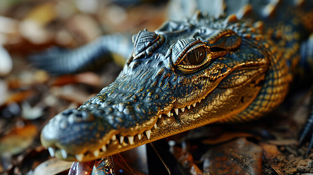 Crocodile. Detailed image of a dangerous reptile.