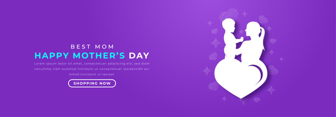 Happy Mothers Day Paper cut style Vector Design Illustration for Background, Poster, Banner, Advertising, Greeting Card