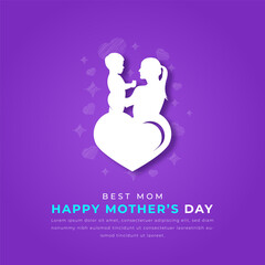 Happy Mothers Day Paper cut style Vector Design Illustration for Background, Poster, Banner, Advertising, Greeting Card