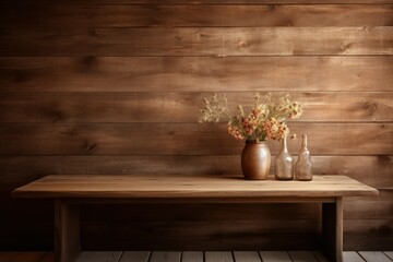 Wooden table with rustic texture 