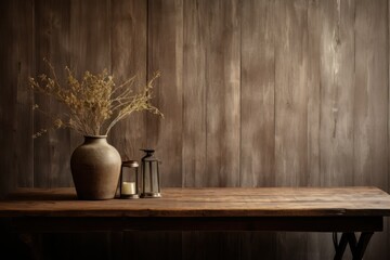 Wooden table with rustic texture 