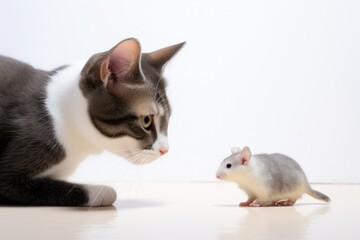 A cat and a mouse