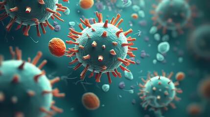 Macroscopic observation of organisms bacteria and cells and viruses under laboratory microscope