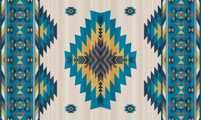 American tribal ethnic native pattern.Traditional Navajo,Aztec,Apache,Southwest and Mexican style fabric pattern.Abstract vector motifs pattern.For fabric,clothing,blanket,carpet,woven,wrap,decoration