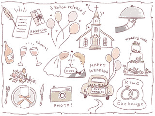 タイムスケジュールイラスト、チャペル、ウエディングアイテム