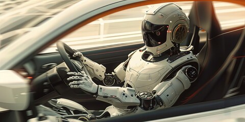 Robot driving car for autonomous vehicle concept