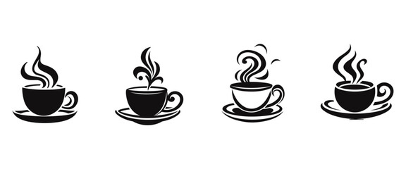 Coffee cup vector logo design template. Vector coffee shop labels. vector illustration design