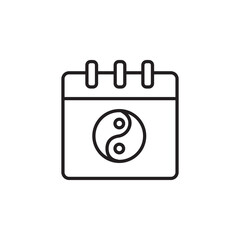 calendar or time yin yang icon line vector. Vector eps 10