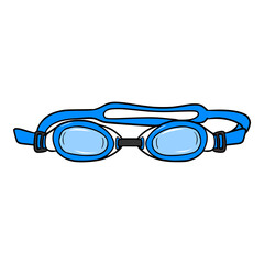 blue swimming goggles illustration isolated vector