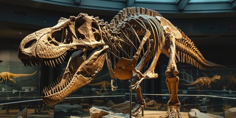 Tyrannosaurus Rex dinosaur fossil on display