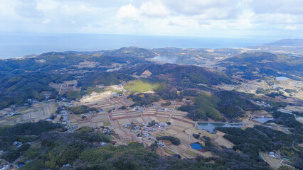 日本の田舎風景・ドローン撮影