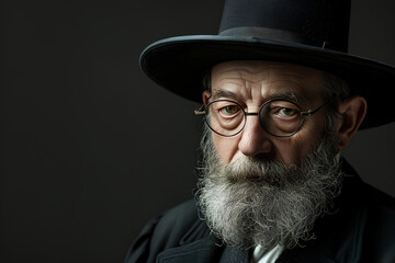 portrait of a Jewish man in traditional dress. Studio shot 