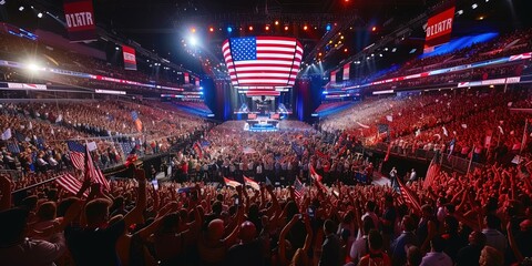Republican national convention, conservative politics concept for 2024 American presidential election - obrazy, fototapety, plakaty