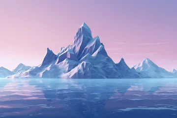Crédence de cuisine en verre imprimé Violet Icebergs floating in the ocean