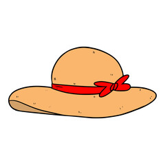 beautiful straw hat illustration isolated vector