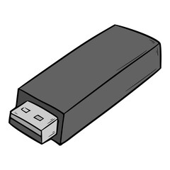 black usb flash drive illustration isolated vector