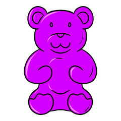 grape gummy bear illustration isolated vector