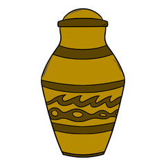 old ceramic urn illustration isolated vector