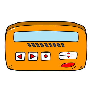 orange pager illustration isolated vector