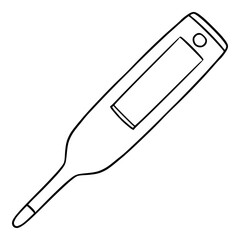 digital thermometer illustration outline isolated vector