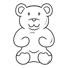 Obraz na płótnie Canvas gummy bear illustration outline isolated vector