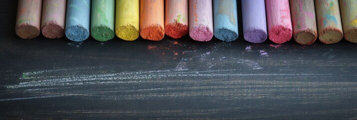 Chalk on a blank chalk board