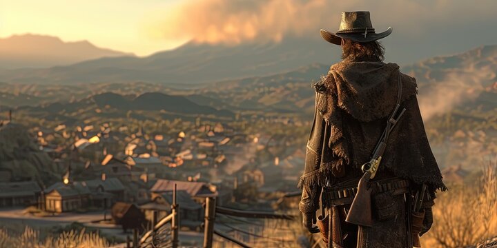 Deputy in the old west searching for the scoundrel who shot the sheriff