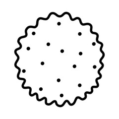 Round cracker outline icon. Cute and simple Round cracker icon with hand draw style.