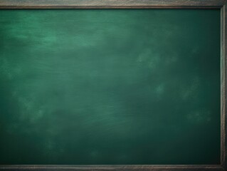 A green chalkboard with a wooden frame on it. Generative AI.