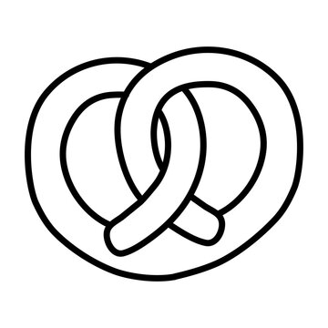 recommend clip art: Pretzel outline icon. Cute and simple Pretzel icon with hand draw style.