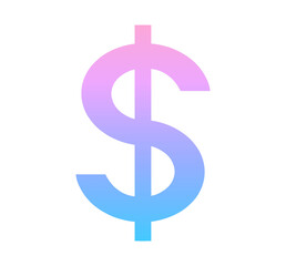 ピンクと青のグラデーション｜ドルマーク