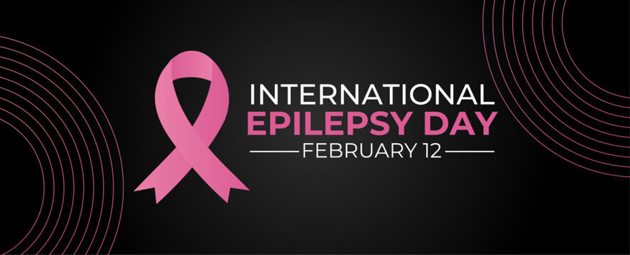 International Epilepsy Day vector. epilepsy awareness ribbon vector isolated on a black background. The second Monday of February each year. Important day. banner, cover, poster, card, flyer, ADS.