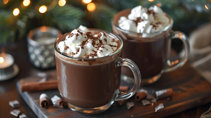 banner for a coffee shop with copy space, Irish coffee on a dark background with space for text