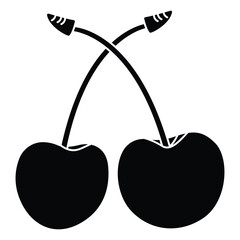 Vector shiny bright red cherries Citrus berries provide healthy vitamins.