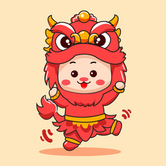 red cartoon baraongsai new year
