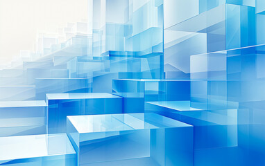 Fototapeta premium Abstract Blue Geometric Landscape