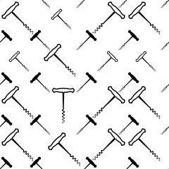 Corkscrew Opener Icon Seamless Pattern