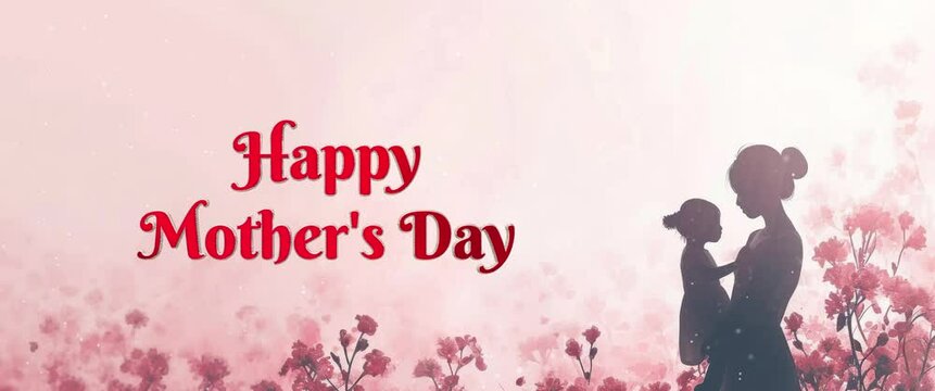 Anamorphic video Happy Mother's Day greeting animated. Suitable for Mother's Day Celebrations Around the World. 