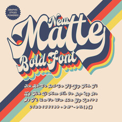Color Effect New Matte Script vintage retro bold Font template
