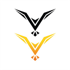 the concept of the letter V phoenix or bird is very nice and elegant