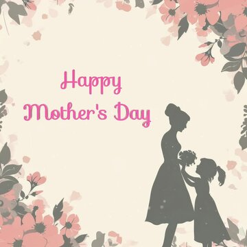 Happy Mother's Day greeting animated. Suitable for Mother's Day Celebrations Around the World. Background for social media posting.